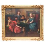 Property of a lady - Continental school, 19th century - THE CHILDREN'S TEA PARTY - oil on canvas