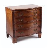 Property of a deceased estate - an early 20th century mahogany serpentine fronted chest of four long