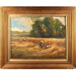 Property of a deceased estate - English school, circa 1880 - A HARVESTING SCENE - oil on canvas,