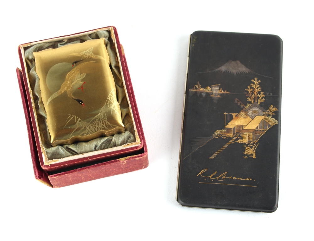 Property of a gentleman - a late 19th /early 20th century Japanese Meiji period lacquer shaped