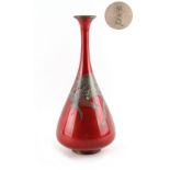 Property of a deceased estate - a Japanese silver wire cloisonne bottle vase, Meiji period (1868-