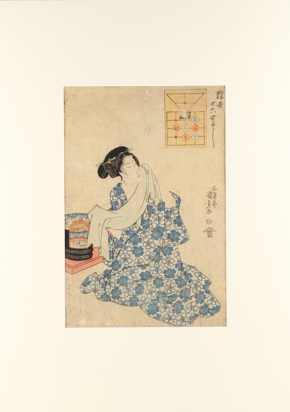 Utagawa Kunisada I (1786-1865) - WOMAN AFTER TAKING A BATH, from 'BOARD GAME OF THE FLOATING