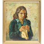 Property of a gentleman - Marie Mela Muter (1876-1967) - PORTRAIT OF A WOMAN WITH HANDKERCHIEF - oil