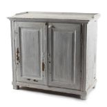 Property of a lady - a late 19th / early 20th century Continental grey painted two-door cupboard,