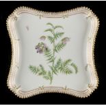 Property of a lady - a Royal Copenhagen 'Flora Danica' concave sided square serving dish, titled