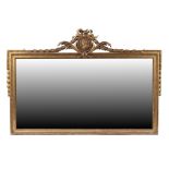 Property of a gentleman - a late Victorian gilt rectangular framed wall mirror with profile bust