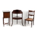 Property of a deceased estate - a late Victorian solid rosewood side chair with cane panelled
