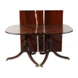 Property of a deceased estate - an early 19th century George IV mahogany twin pillar D-end dining