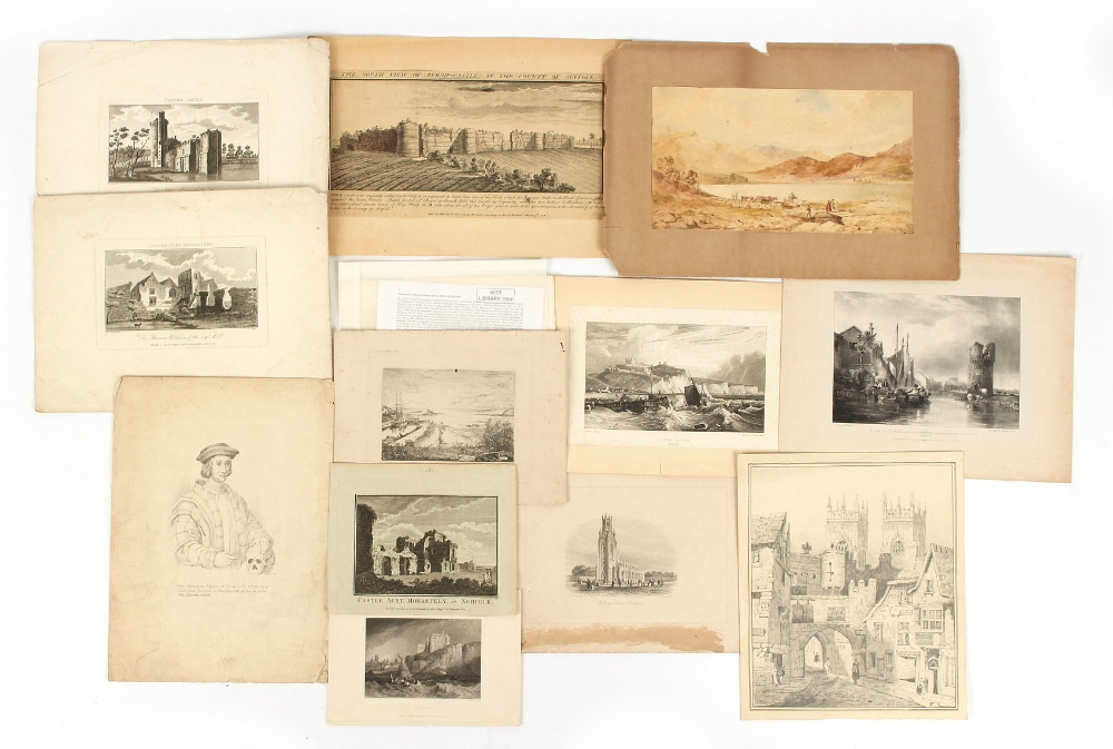 Property of a deceased estate - a folio of unframed drawings & prints, 18th century & later,