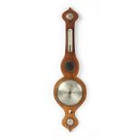 Property of a deceased estate - a Victorian rosewood 'onion top' banjo barometer & thermometer.
