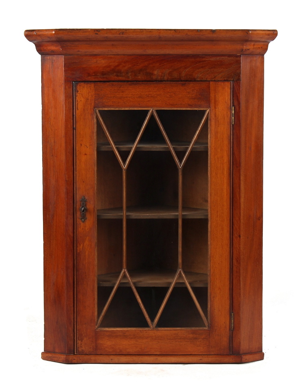 Property of a gentleman - an early 19th century mahogany astragal glazed corner wall cabinet.