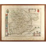 Property of a lady - maps - BLAEU, Johannes - 'Essexia comitatus' (Essex) - a hand coloured map