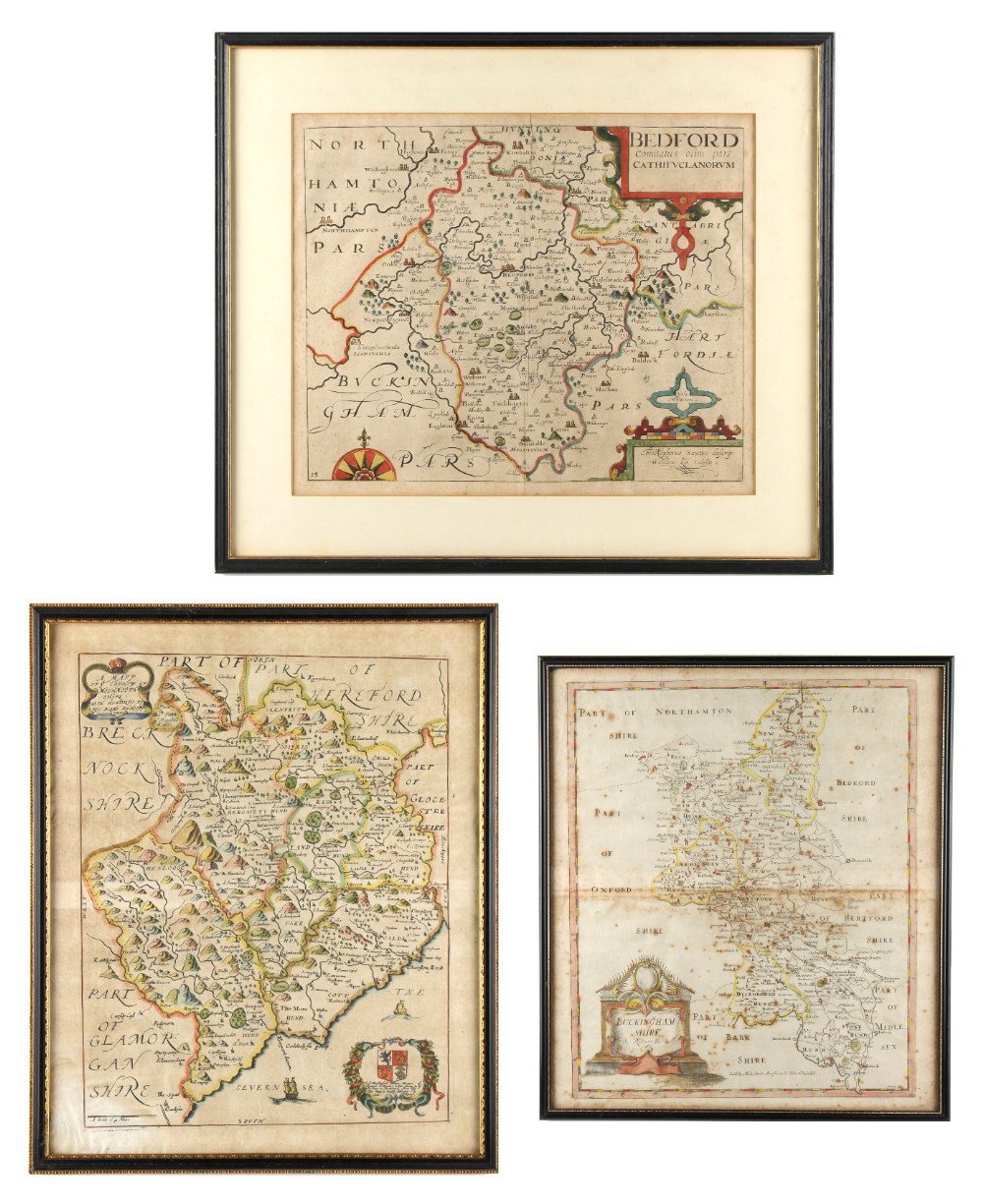 Property of a lady - three hand-coloured map engravings, comprising BLOME, Richard - '