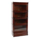 Property of a lady - a Globe Wernicke four section stacking bookcase, with drawer under, each