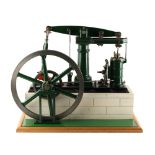 Property of a deceased estate - a Stuart Major working beam engine, with 13.75-inch (35cms.)
