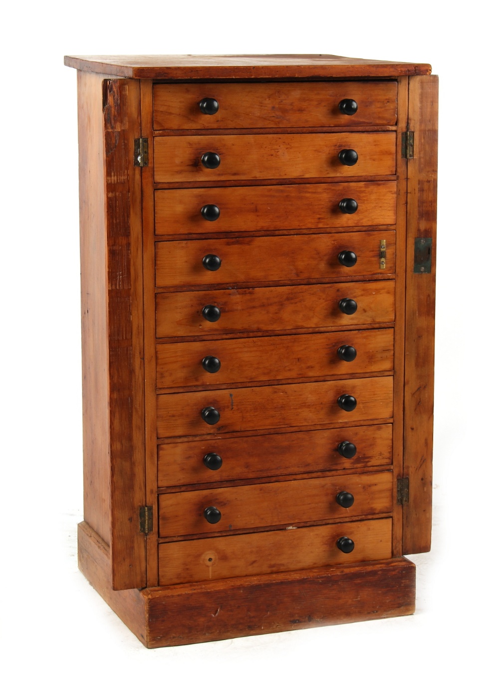 Property of a lady - a Victorian pine wellington chest with ten drawers & twin locking bars, - Image 2 of 2