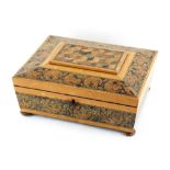 Property of a deceased estate - a late Regency period tunbridgeware sewing box, with fittings, 10.