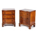 Property of a lady - a small pair of Bevan & Funnell Reprodux serpentine fronted three-drawer