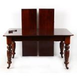 Property of a lady - a late Victorian telescopic extending dining table with two later extra leaves,