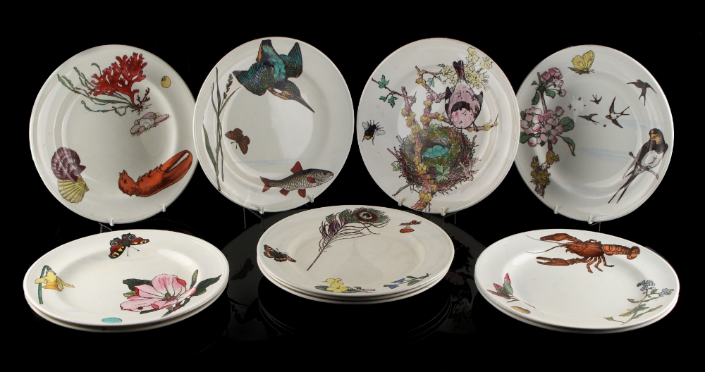 Property of a lady - a set of eleven Victorian Minton plates, designed by William S. Coleman,