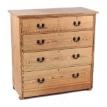 Property of a deceased estate - a Victorian pitch pine chest of two short & three long drawers, 44.