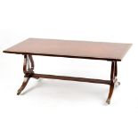 Property of a gentleman - a reproduction Regency style mahogany coffee table, with leather inset