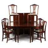 Property of a lady - an early 19th century George III mahogany three part D-end dining table, with