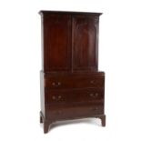 Property of a lady - a George III & early 19th century William IV mahogany two-part cabinet on
