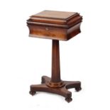 Property of a deceased estate - an early 19th century William IV rosewood teapoy, with tapering