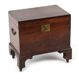 Property of a deceased estate - a George III mahogany cellaret, on bracket feet & casters, 19ins. (