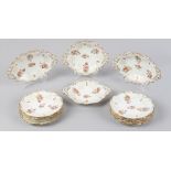 Property of a lady - a late 19th century Coalport floral decorated porcelain part dessert service