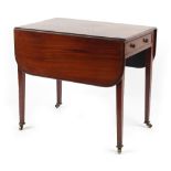 Property of a gentleman - an early 19th century George III mahogany, crossbanded & inlaid pembroke