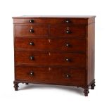 Property of a deceased estate - an early 19th century George IV mahogany chest of two short & four