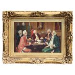 Property of a gentleman - George Fox (1876-1916) - FIVE GENTLEMEN ENJOYING A DRINK AND SNUFF - oil