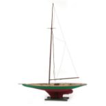 Property of a gentleman - a Bassett Lowke Bermuda rigged pond yacht, the hull 47ins. (119cms.) long,