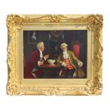 Property of a gentleman - George Fox (1876-1916) - TWO GENTLEMEN SHARING A JOKE - oil on board, 13.4