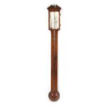 Property of a lady - an early 19th century mahogany stick barometer, the silvered register