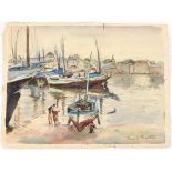 Property of a deceased estate - Rene Le Forestier (1903-1972) - CONCARNEAU - watercolour, 11.5 by