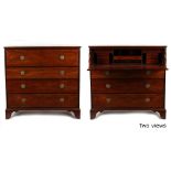 An early 19th century Regency period mahogany secretaire chest, 47ins. (119cms.) wide.