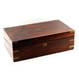 Property of a gentleman - a Victorian rosewood & brassbound writing box, 18ins. (46cms.) wide.