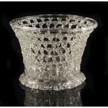 Property of a lady - an 18th century liege a traforato spun glass openwork basket, of waisted