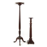 Property of a deceased estate - a mahogany coat stand, adapted from a 19th century bed post;