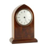 Property of a deceased estate - an Edwardian mahogany mitre cased 8-day mantel clock timepiece, 8.