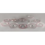 Property of a deceased estate - a good quality ruby flashed cut glass 10-piece part dessert service,