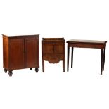 Property of a deceased estate - a George III tray-top commode; together with a George III mahogany