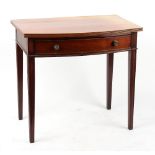 Property of a deceased estate - a 19th century mahogany bow-fronted side table with frieze drawer,