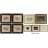 Property of a gentleman - a set of four gilt painted ebonised framed botanical prints after Patzi