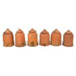 Property of a deceased estate - six terracotta rhubarb forcers with covers, by Whichford Pottery,