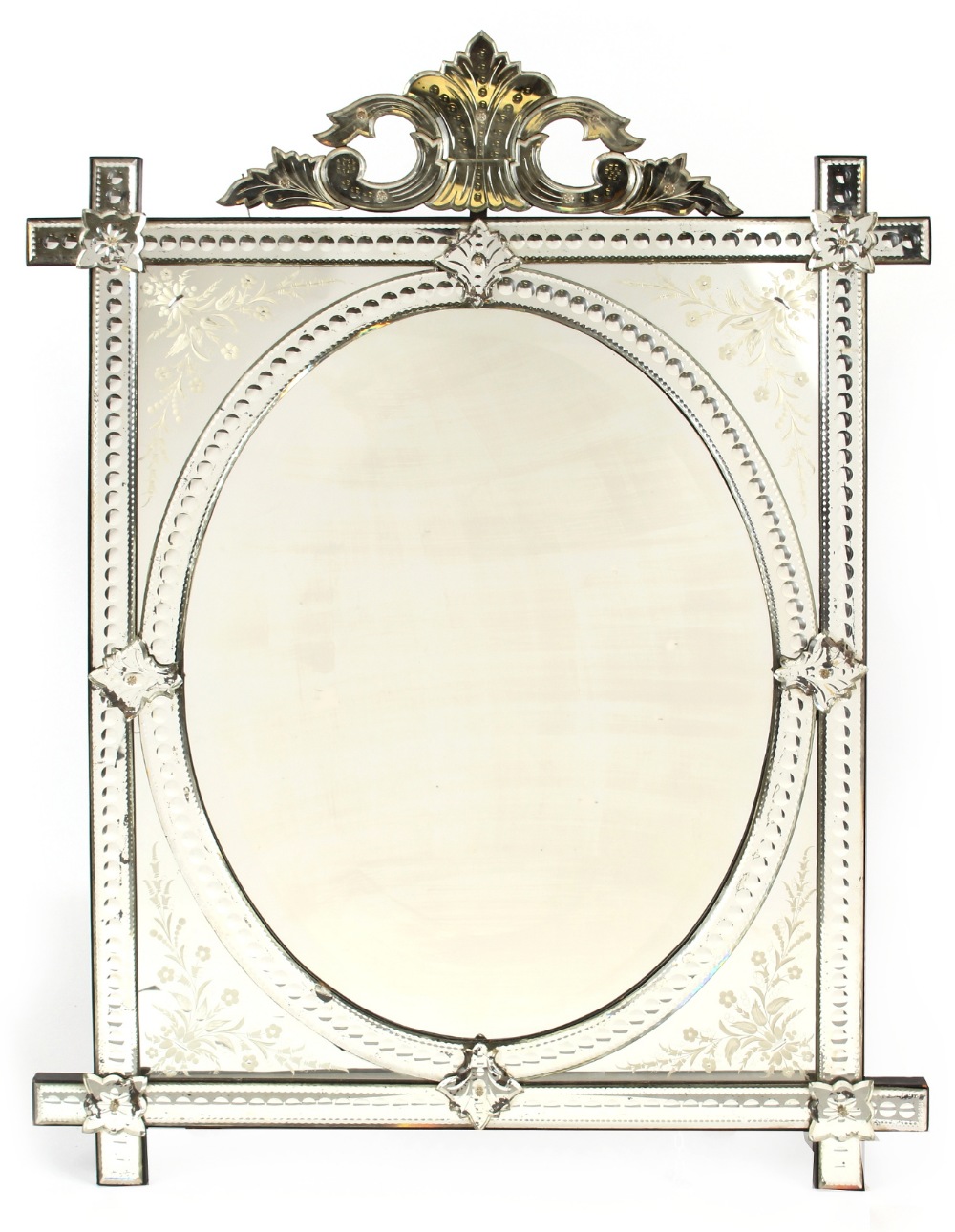 Property of a gentleman - a late 19th / early 20th century Venetian mirror, 50.4 by 37.4ins. (128 by