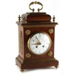 Property of a deceased estate - a late 19th century gilt brass mounted mahogany bracket clock, the
